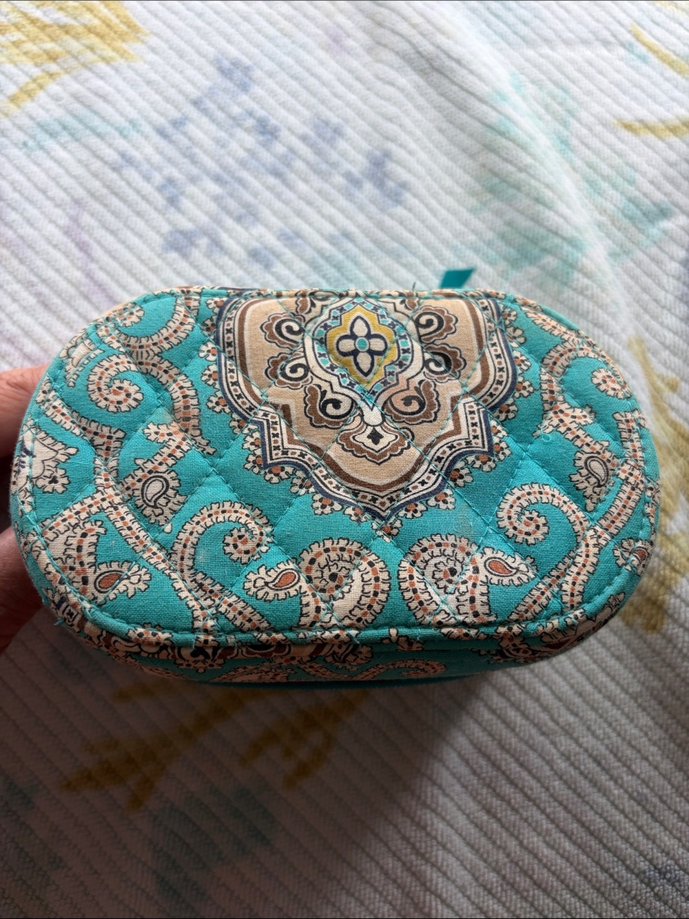 Vera Bradley Quilted‎ Jewelry Travel Organizer VERY clean - Totally Turq Paisley